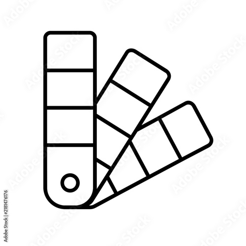 Bild auf Leinwand Color swatch icon flat outline in black