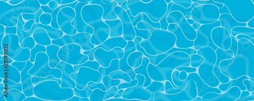 Blue swimming pool background. Water surface with abstract ripple and reflection pattern. Vector illustration.