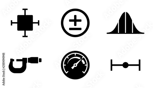 Measurement Icons Set, Precision Tools, Gauge Symbols, Science Icons, Data Analysis