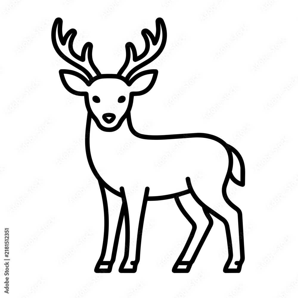 Obraz premium Deer icon, black glyph vector symbol for web and app interface design