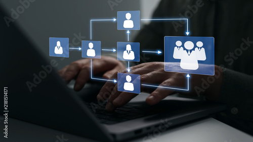Obraz na plátně Scheme hierarchy management of corporate