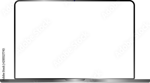 Minimal Blank Laptop Screen Mockup with Dark Display and Modern Metallic Frame