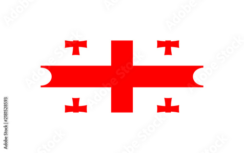 Fotografie Georgia Flag Ticket Template with Perforated Edges