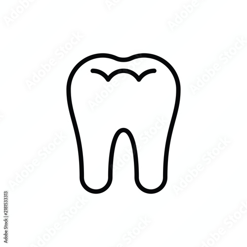 Tooth thin line icon, representing dental care, oral health, dentistry, treatment, and medical examination. Vector illustration