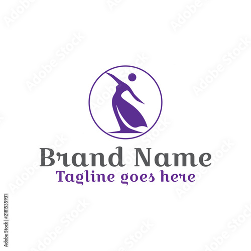 Woman fashion brand logo. Dancing girl logo. Fully vector file. CMYK color mode. Editable color. Easy to download.