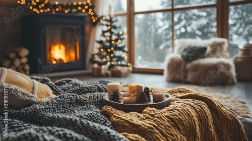 Cozy christmas living room scene
