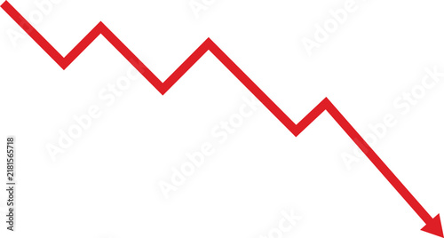 Fotografie Descending stock market trend chart arrow icon