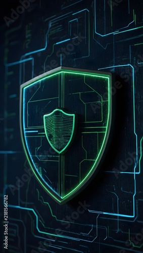 Futuristic Cybersecurity Shield Scan