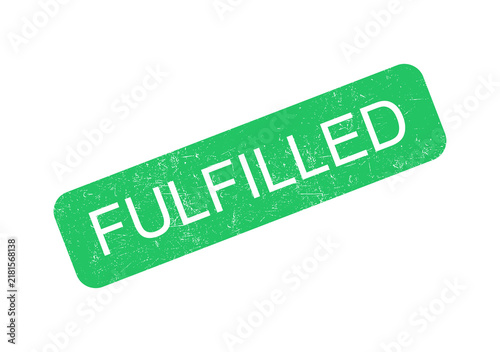 Картината върху платно Green fulfilled order status badge with white text