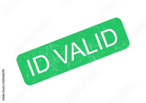Green rectangular stamp with id valid text approval
