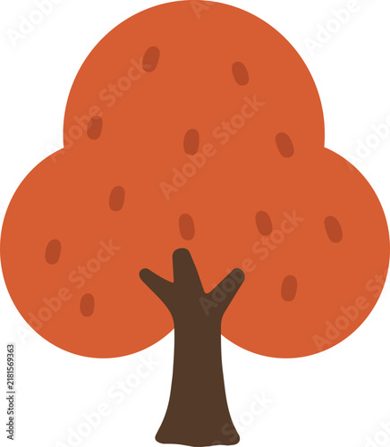 Round 3D autumn tree icon / 丸い秋の木 3D / 3D圆形秋天树木