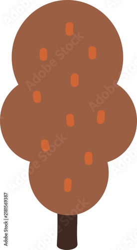 3D autumn tree with brown foliage / 茶色の紅葉の木 3D / 3D棕色秋天树木