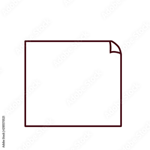 端がめくれているシンプルな四角いメモ用紙イラスト（白）