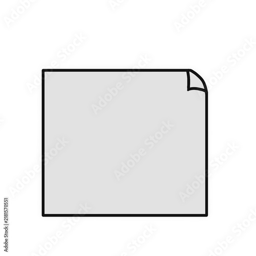 落ち着いた色合いのめくれたメモ用紙イラスト（グレー）
