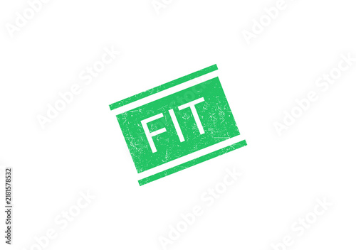 Green vintage stamp with bold white fit text for fitness or health design