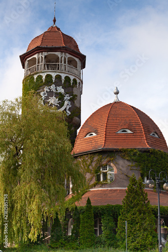 Foto Historic water tower and spa building in Svetlogorsk, Kaliningrad Oblast, Russia