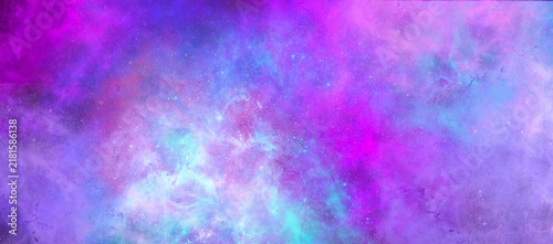 Galaxy Nebula Purple and Cyan Space Background
