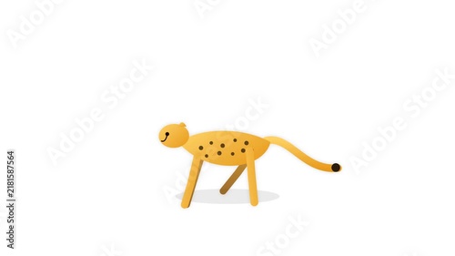 Cute Cartoon Cheetah Running Loop Animation