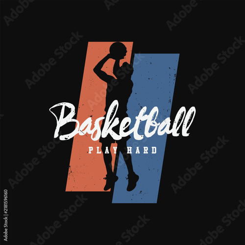 Retro Basketball Player Silhouette Streetwear Graphic