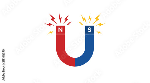 Картината върху платно Horseshoe Magnet Vector Illustration