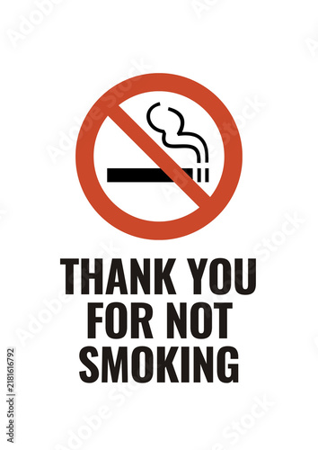 Obraz na plátne No smoking sign featuring a crossed-out cigarette symbol and bold black text, clearly prohibiting smoking in the designated area