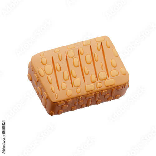 Foto tempeh indonesian food 3d illustration