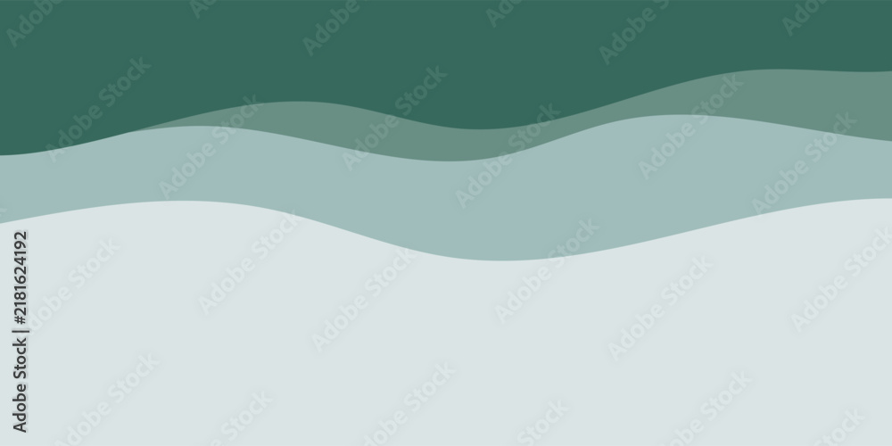 Fototapeta premium Abstract Wavy Green and White Background Design.