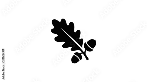 Oak Leaf and Acorns Vector Illustration