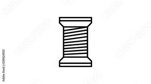 Spool of Thread Outline Vector Illustration