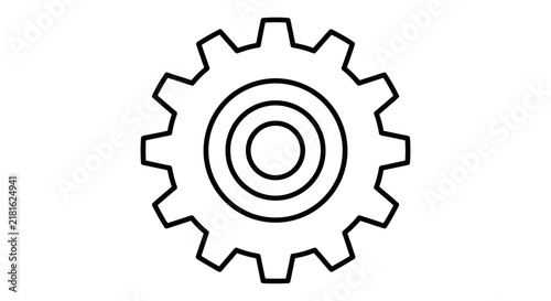 Mechanical Gear Outline Vector