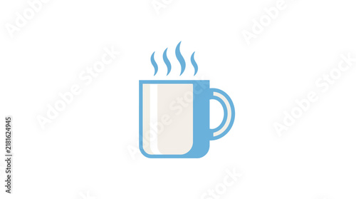 Steaming Coffee Mug Flat Vector Illustration