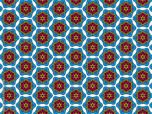 Bild auf Leinwand Ornate Floral Tessellation