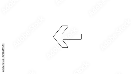 Simple black outline arrow pointing left on clean white background