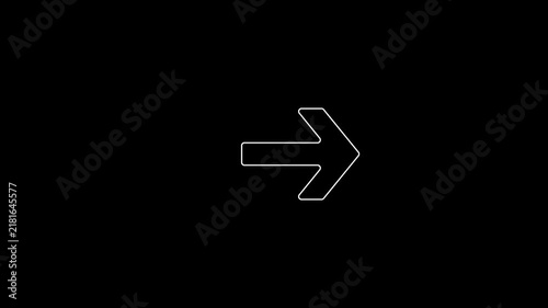 Minimalist white outline arrow pointing right on solid black background