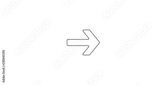 Thin black outline arrow pointing right on plain white background