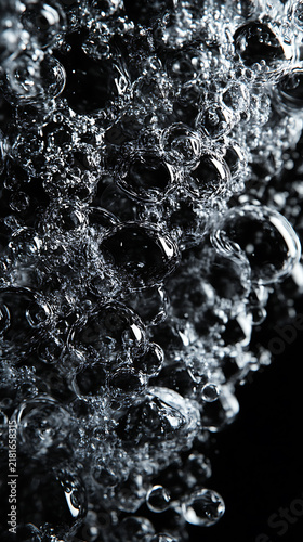 Water drop ripple effect, transparent fluid, macro detail