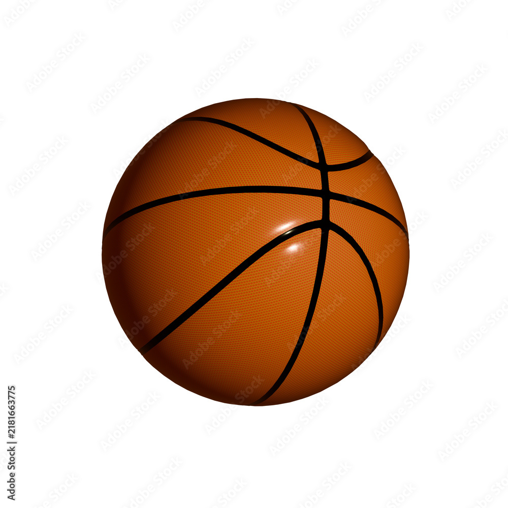 Fototapeta premium Orange Basketball Ball Isolated on White Background 3D 