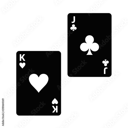 icon silhouette playing cards vector illustration