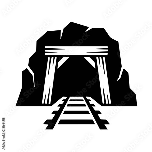 icon mine tunnel vector illustration