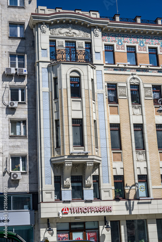 Moscow. Russia. August 1, 2026. Historical building on Tverskaya Street in Moscow.
