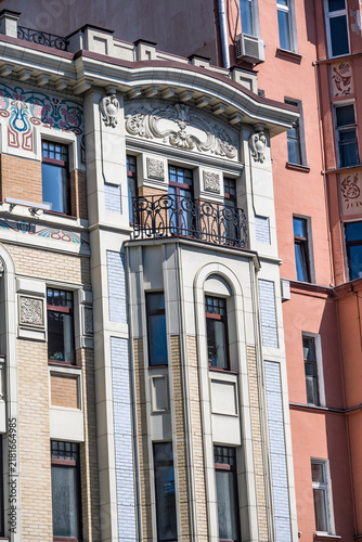 Moscow. Russia. August 1, 2026. Historical building on Tverskaya Street in Moscow.