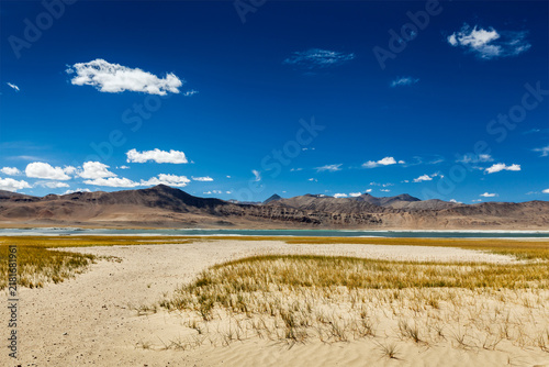 фотографія A tso Kar - fluctuating salt lake in Himalayas