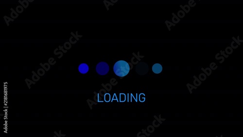 Minimal Neon Glowing Dots Loading Animation with Loading Text Overlay