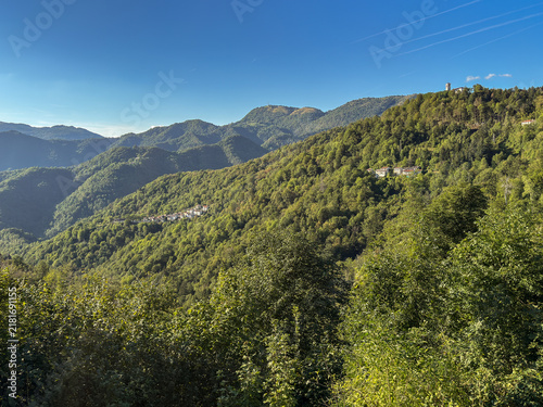 Konstfotografi Hilltop village with vineyards near Goriška Brda wine country at the Slovenia It