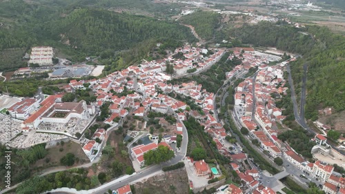 Aerial View of Alenquer Town and Surrounding Countryside in Portugal