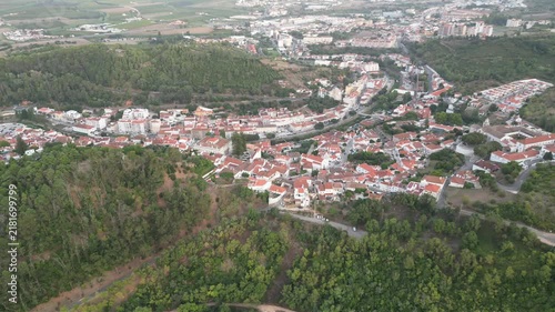 Aerial View of Alenquer Town and Surrounding Countryside in Portugal