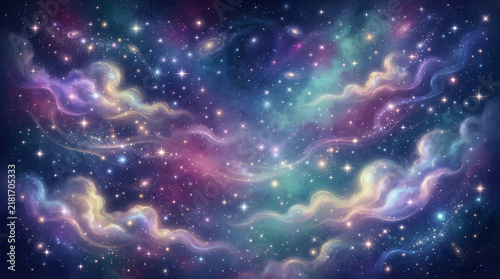 Cosmic space nebula with vibrant colors