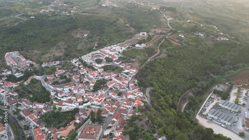 Aerial View of Alenquer Town and Surrounding Countryside in Portugal