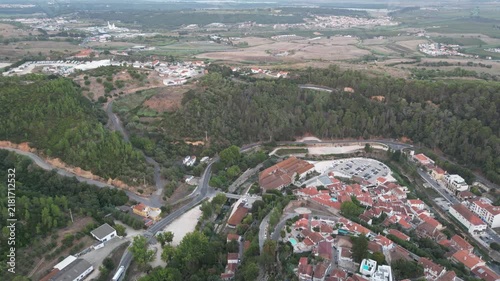 Aerial View of Alenquer Town and Surrounding Countryside in Portugal