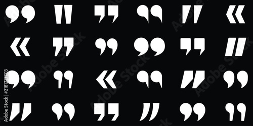 Фотография Quotation Marks and Punctuation Icon Set with Comma, Apostrophe, Parenthesis, and Speech Quote Symbols